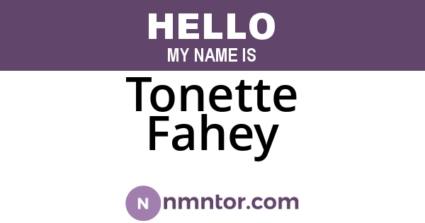Tonette Fahey