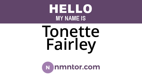 Tonette Fairley