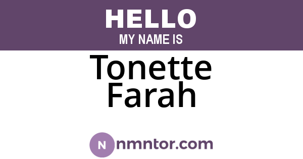 Tonette Farah