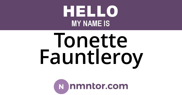 Tonette Fauntleroy