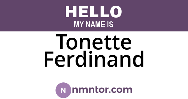 Tonette Ferdinand