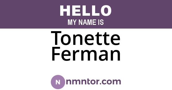 Tonette Ferman