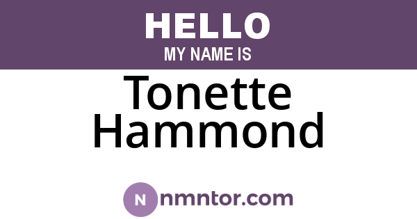 Tonette Hammond