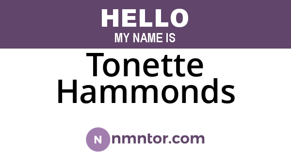 Tonette Hammonds