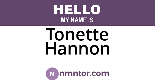 Tonette Hannon