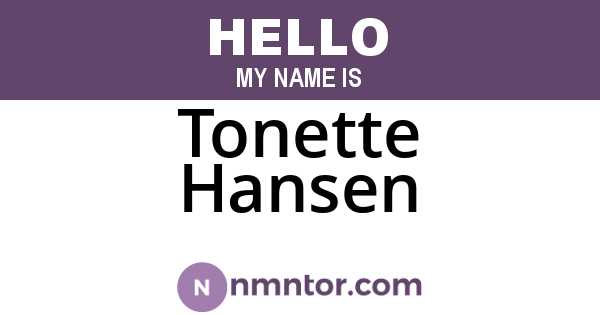 Tonette Hansen