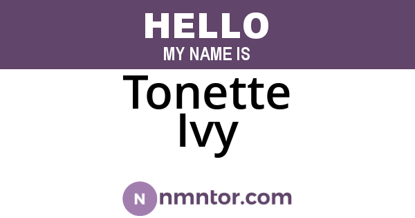 Tonette Ivy
