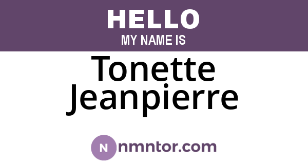 Tonette Jeanpierre
