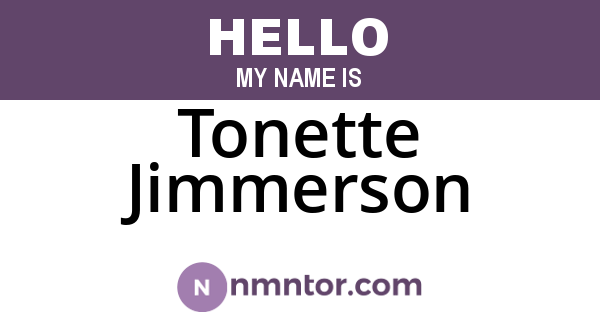 Tonette Jimmerson