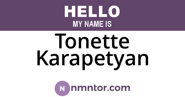 Tonette Karapetyan