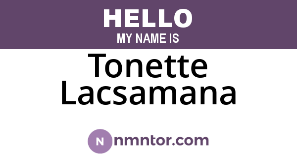 Tonette Lacsamana