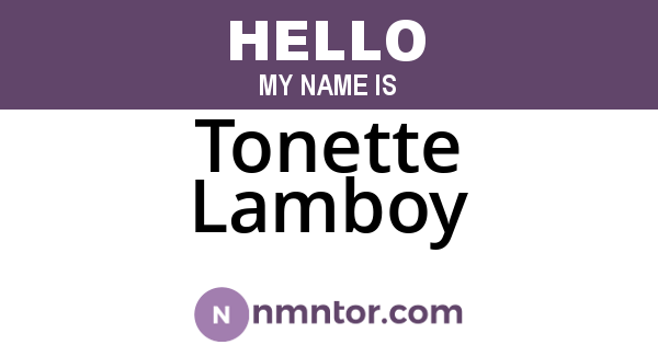 Tonette Lamboy