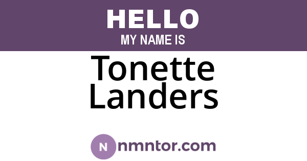 Tonette Landers