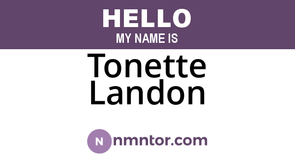 Tonette Landon