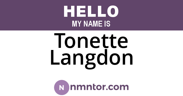 Tonette Langdon