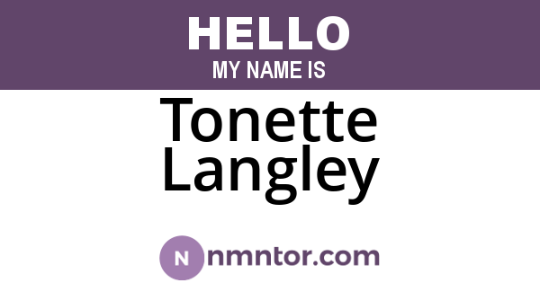 Tonette Langley