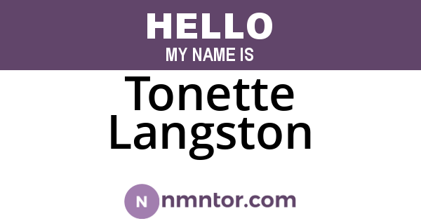 Tonette Langston