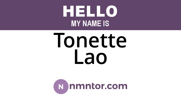 Tonette Lao