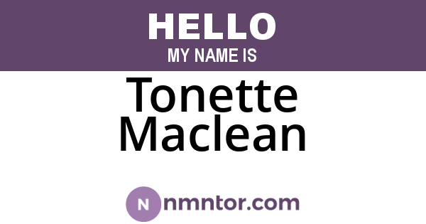 Tonette Maclean
