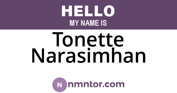 Tonette Narasimhan