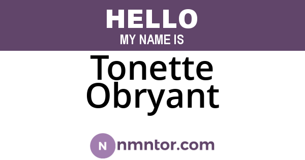 Tonette Obryant