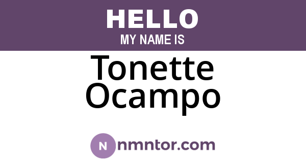 Tonette Ocampo