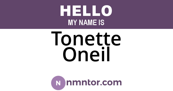 Tonette Oneil