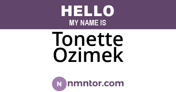 Tonette Ozimek