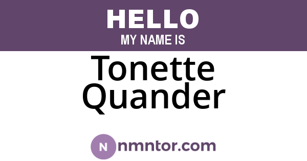 Tonette Quander