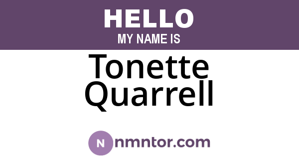 Tonette Quarrell