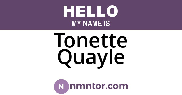 Tonette Quayle
