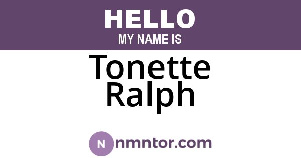 Tonette Ralph