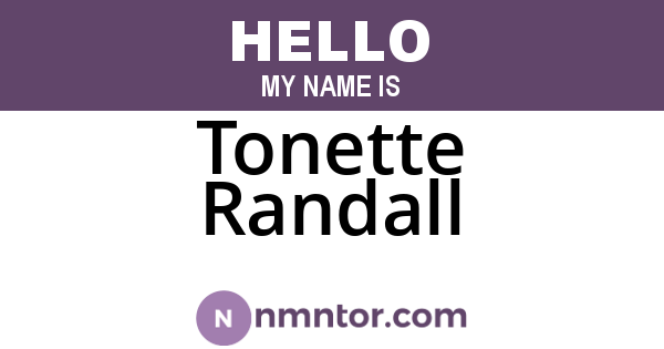 Tonette Randall