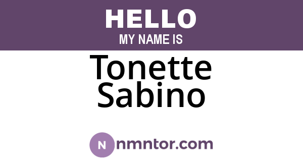 Tonette Sabino