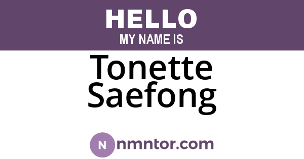 Tonette Saefong