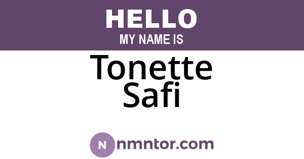 Tonette Safi