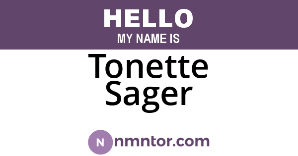 Tonette Sager