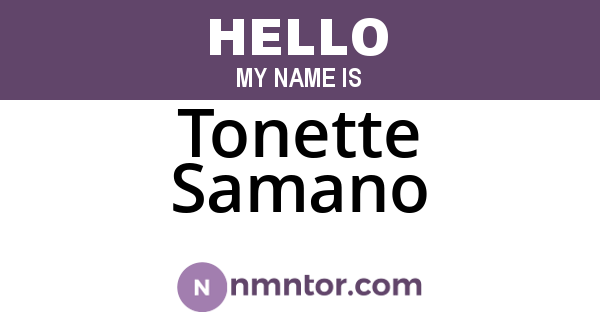 Tonette Samano