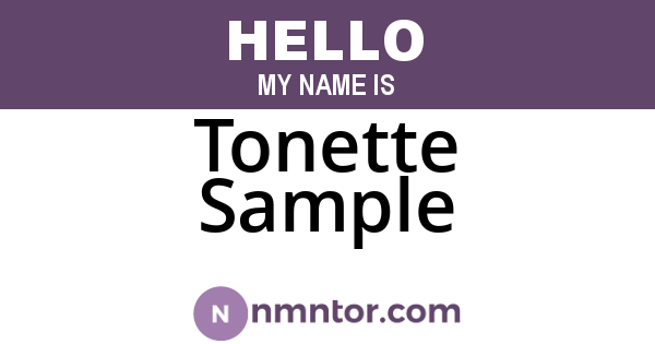 Tonette Sample