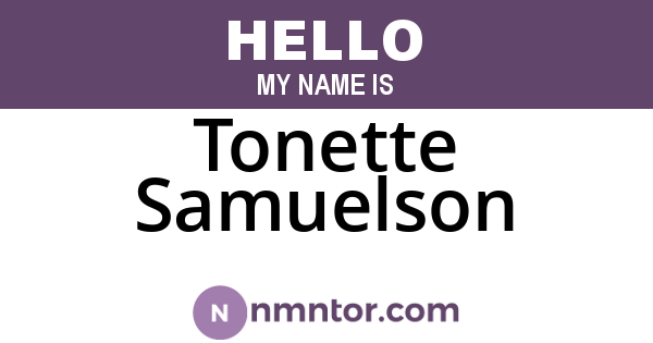 Tonette Samuelson