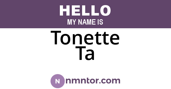 Tonette Ta