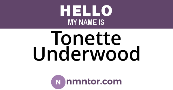 Tonette Underwood