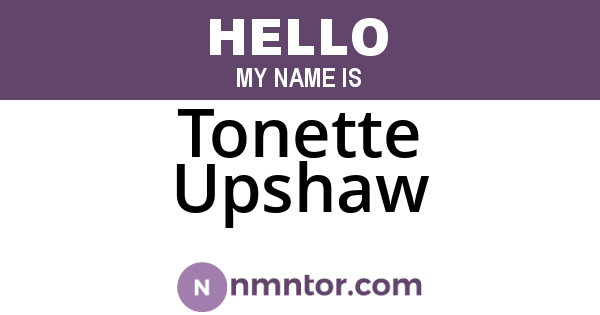 Tonette Upshaw