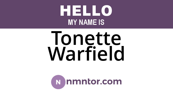 Tonette Warfield