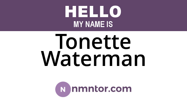 Tonette Waterman