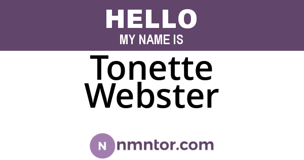 Tonette Webster