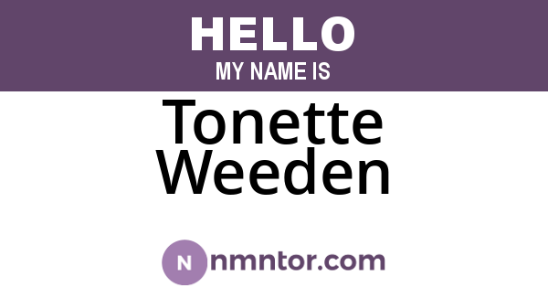Tonette Weeden