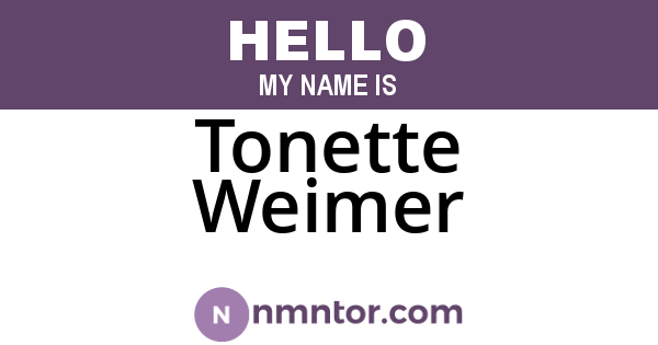 Tonette Weimer