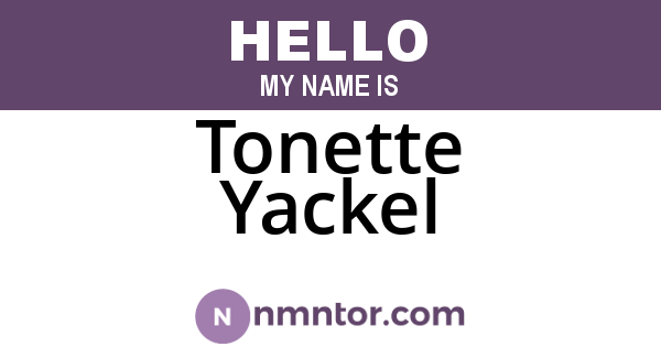 Tonette Yackel
