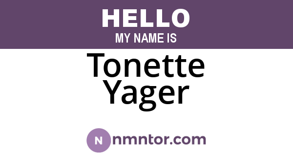 Tonette Yager
